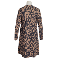 Sassenbach Kleid "Branca" - Leo Print - schwarz camel