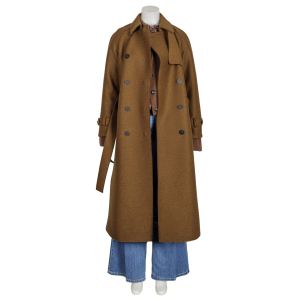 Harris Wharf London - Caban Mantel Wolle - cognac
