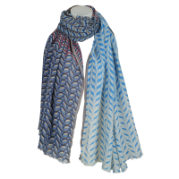 Épice Schal - royalblau dunkelblau kariert