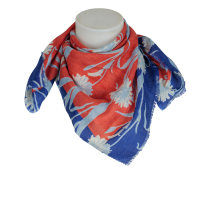 Épice Tuch floral - orange hellblau royalblau