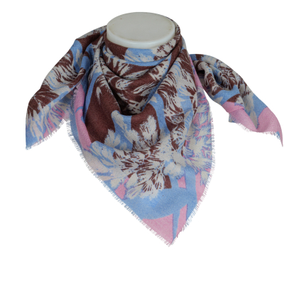 Épice Tuch floral - hellblau braun ecru rose