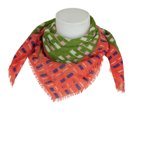 Épice Tuch grafisch - grün orangerot rose blau