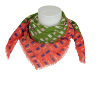 Épice Tuch grafisch - grün orangerot rose blau