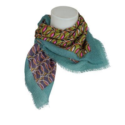 Épice Tuch grafisch - grün jade pink bordeaux