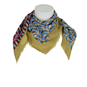 Épice Tuch grafisch - oliv bordeaux blau multicolor
