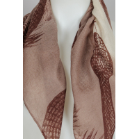 friendly hunting - Cashmere Tuch "Garden Eden" - taupe/braun ecru
