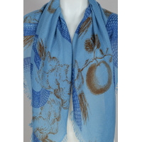 friendly hunting - Cashmere Tuch "Garden Eden" - blautöne braun