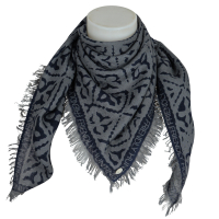 friendly hunting - Cashmere Tuch "Eyes of Marrakesh" - anthrazit dunkelblau