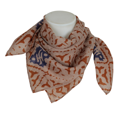 friendly hunting - Cashmere Tuch "Eyes of Marrakesh" - taupe cognac blau