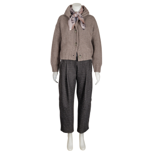Cambio Hose "Olive" Glencheck - schwarz / beige