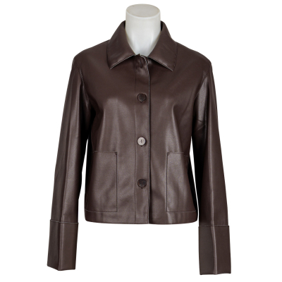FFC Leder Blazer vegan - dunkelbraun