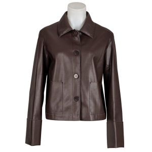 FFC Leder Blazer vegan - dunkelbraun