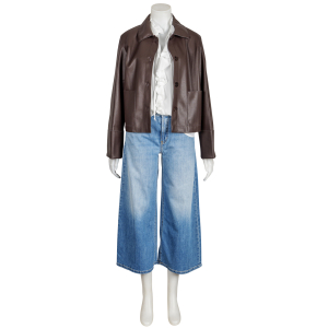 FFC Leder Blazer vegan - dunkelbraun