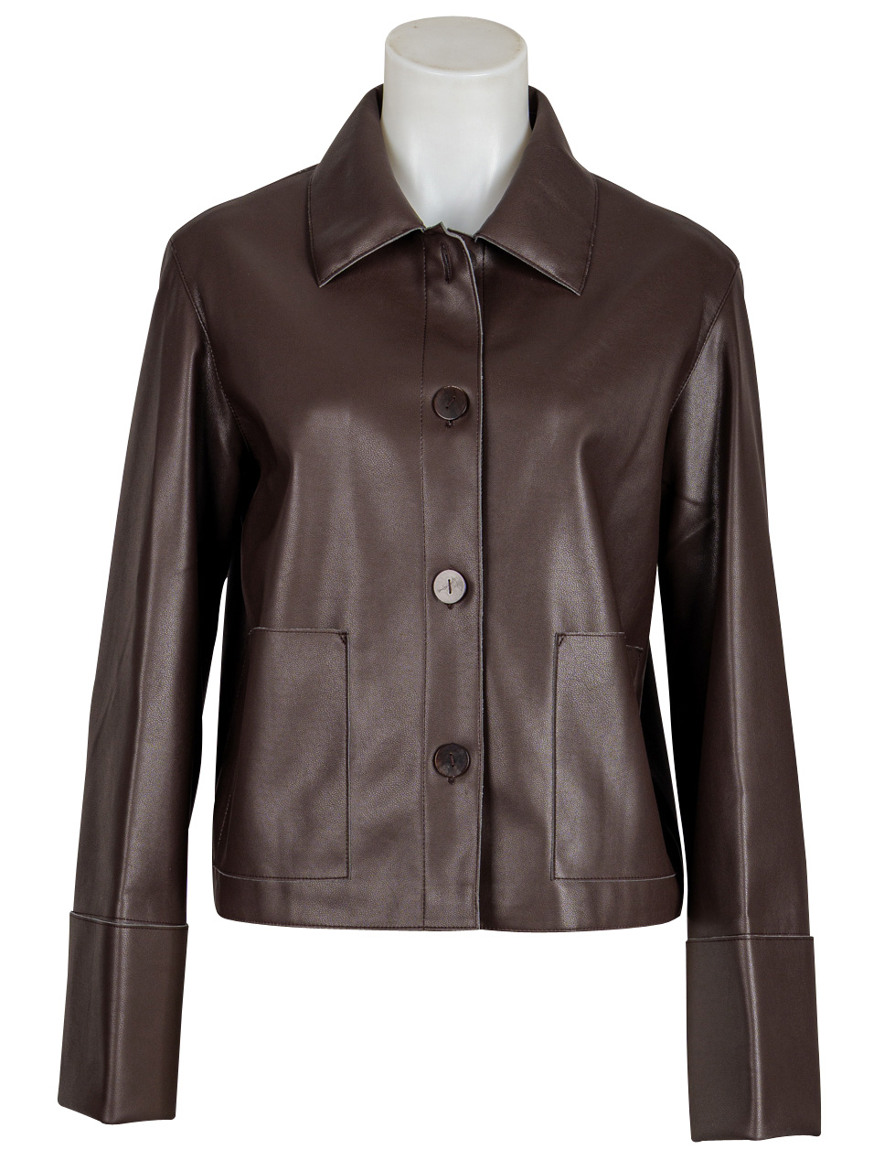 FFC Leder Blazer vegan - dunkelbraun