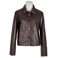 FFC Leder Blazer vegan - dunkelbraun