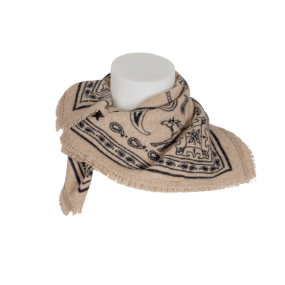 Anna V Berg Tuch Cashmere  "Nele" - beige / schwarz