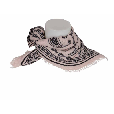 Anna V Berg Tuch Cashmere  "Nele" - puder rosa / schwarz