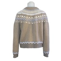 Anna V Berg - Cardigan "Laura Fair Isle - Toast" - camel, ecru, hellblau