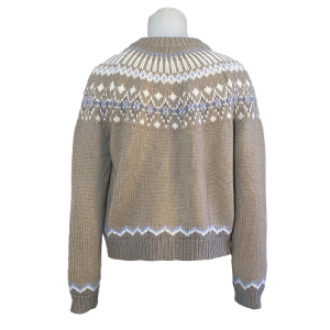 Anna V Berg - Cardigan "Laura Fair Isle - Toast" - camel, ecru, hellblau L