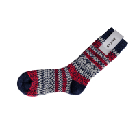 ANT45 - Socken "Kotte" - dunkelblau rot ecru