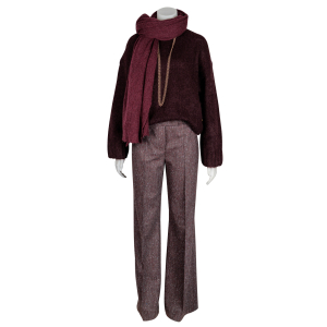 QL2-Quelledue - Hose - Melody - Tweed -  aubergin